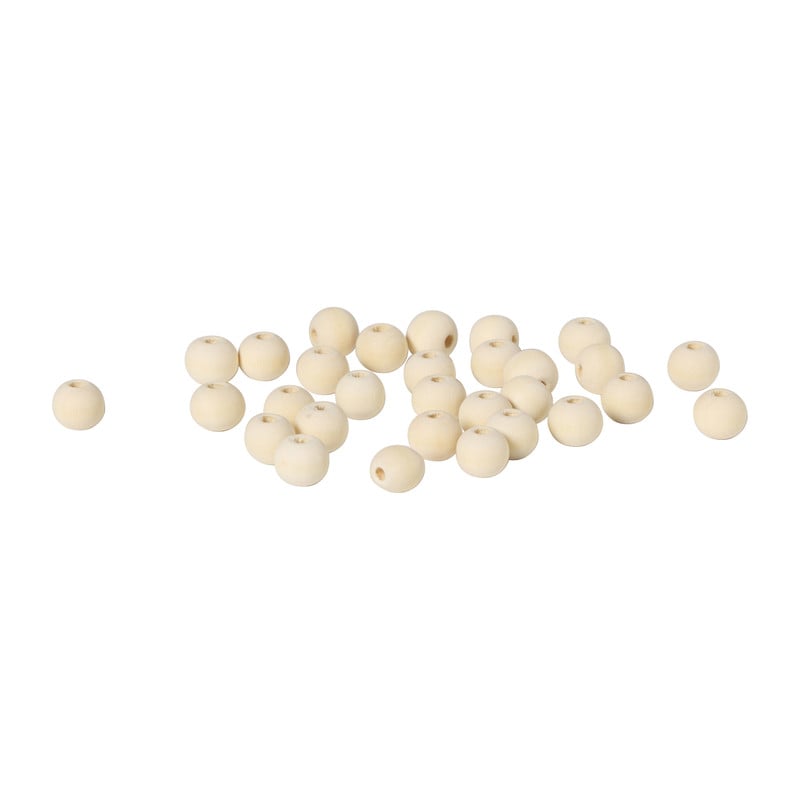 Houten kralen ø1 cm - bruin - set van 30