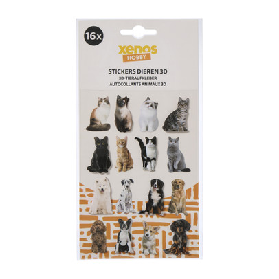 3D stickers dieren - set van 16