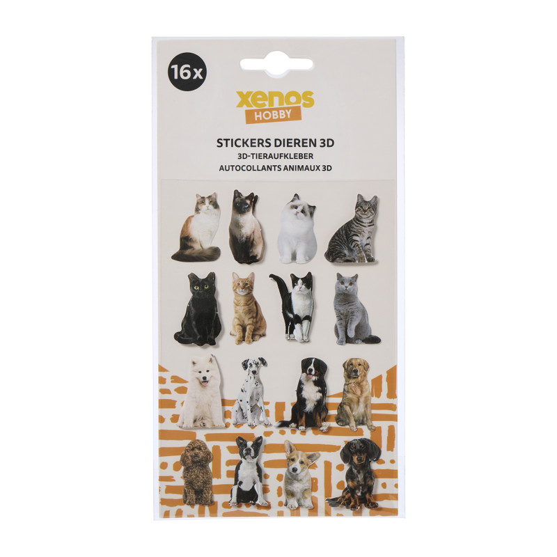 3D stickers dieren - set van 20