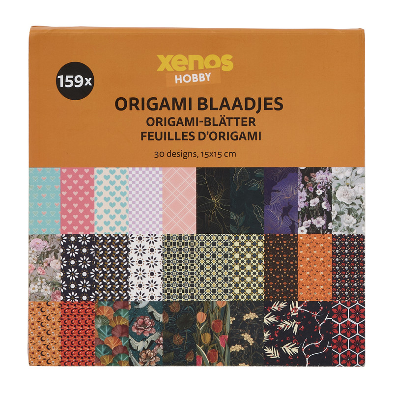 Origami blaadjes - multikleur - 15x15 cm - set van 150 