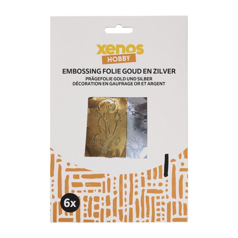 Embossing folie - goud/zilver - A5 - set van 6 