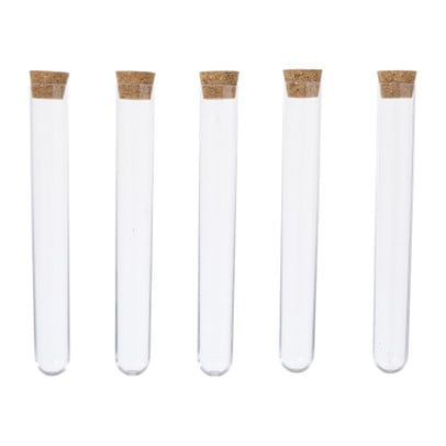 Flesjes met kruk dop - ø2x11 cm - set van 5