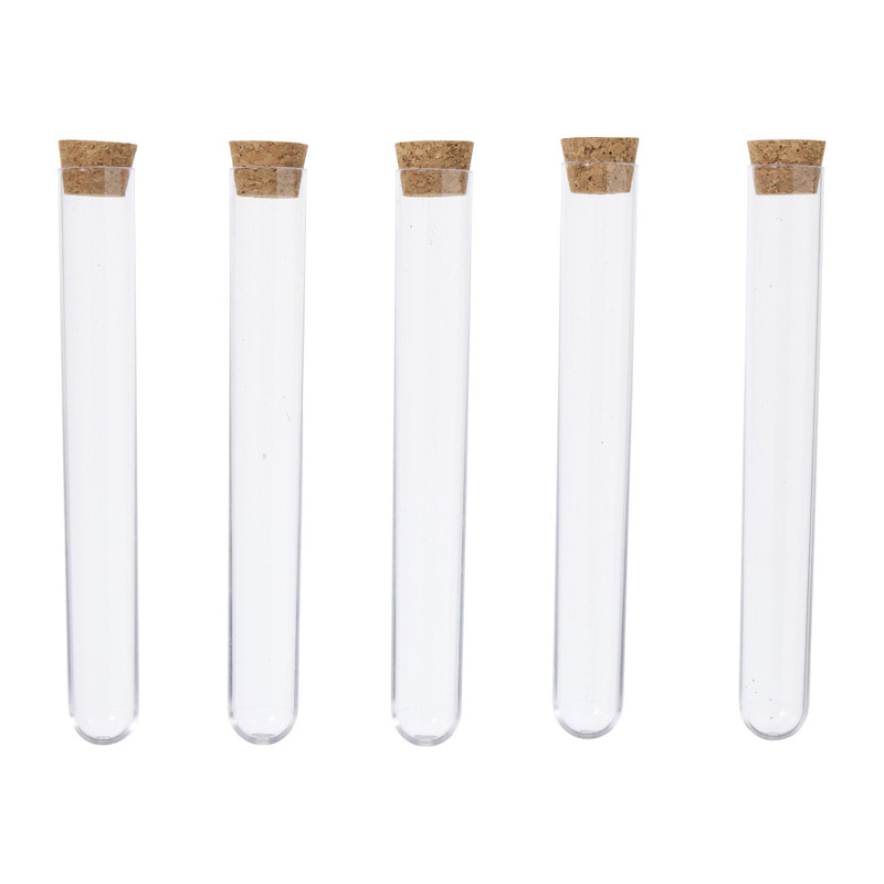Flesjes met kruk dop - ø2x11 cm - set van 5 