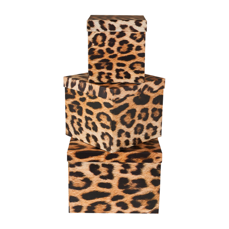 Doos leopard - 15x15x16 cm 