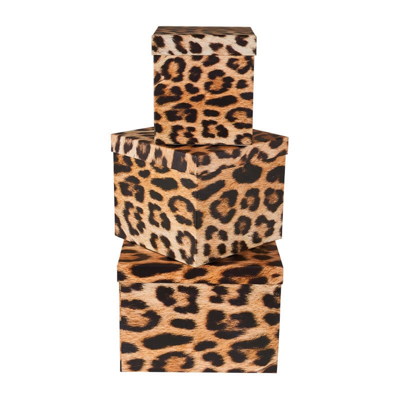 Doos leopard - 25x25x18 cm 