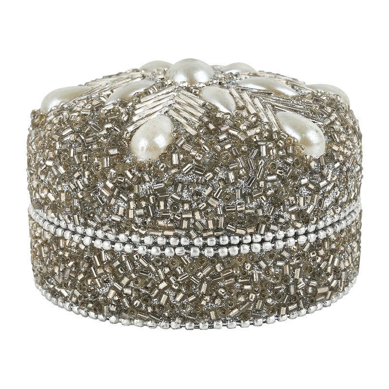 Doosje rond S zilver - diverse varianten - 8x8x5 cm 