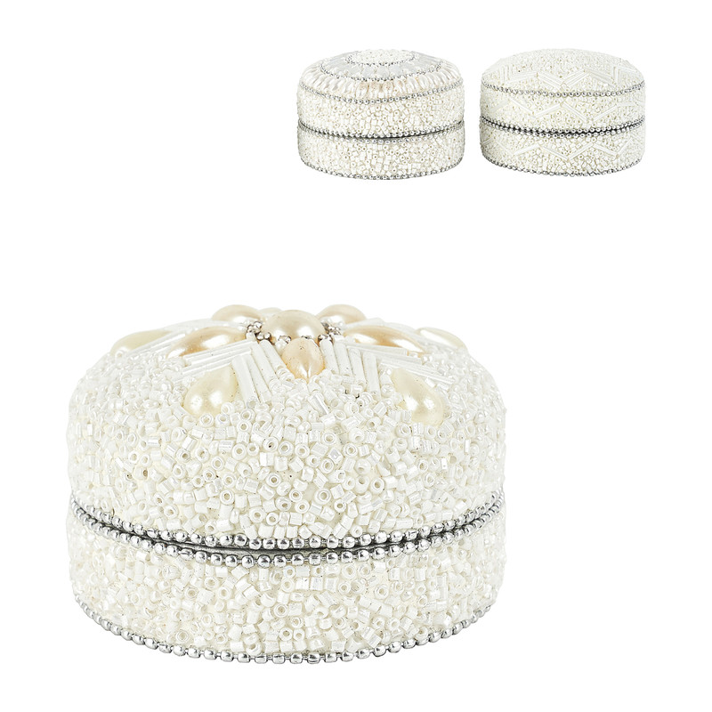 Doosje rond S wit - diverse varianten - 8x8x5 cm