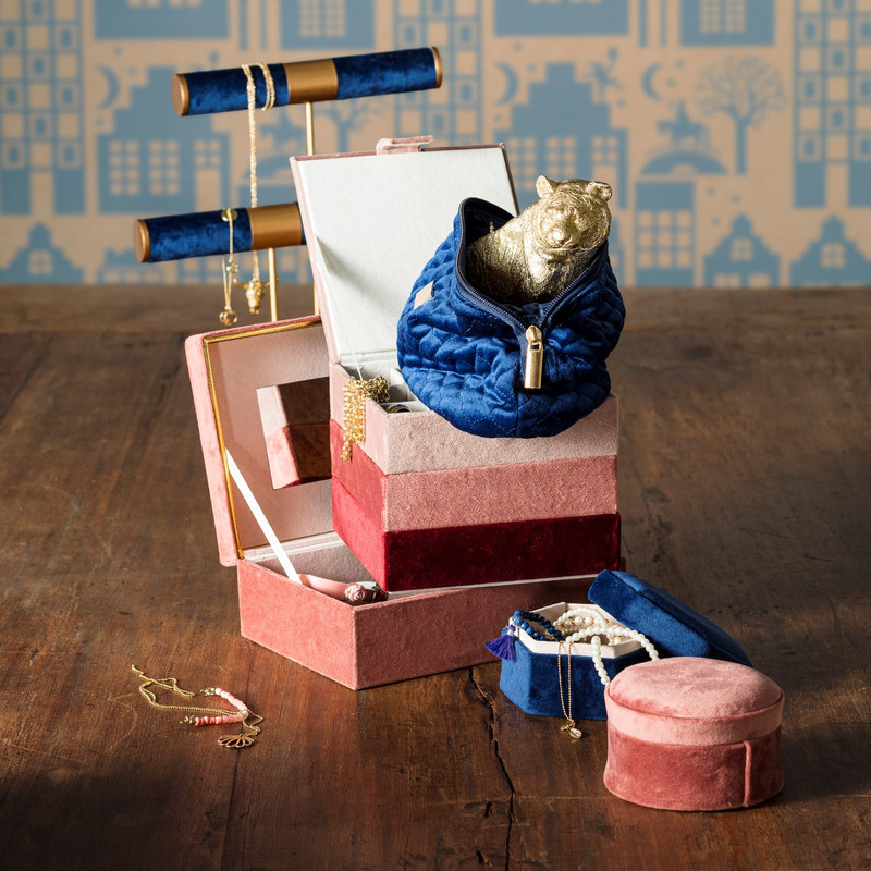 Beauty tasje velvet - groot