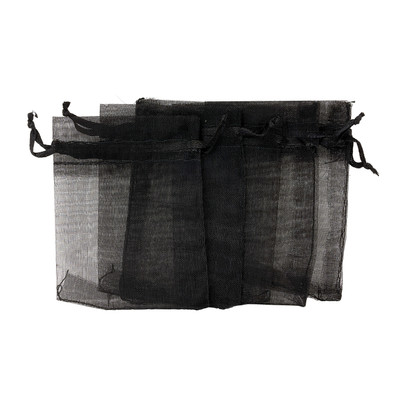 Cadeauzakjes organza - zwart - 5 stuks
