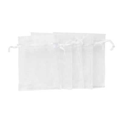 Cadeauzakjes organza - wit - 5 stuks