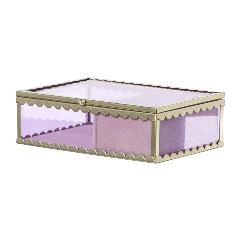 Sieradendoos - paars - 4.7x15x11 cm