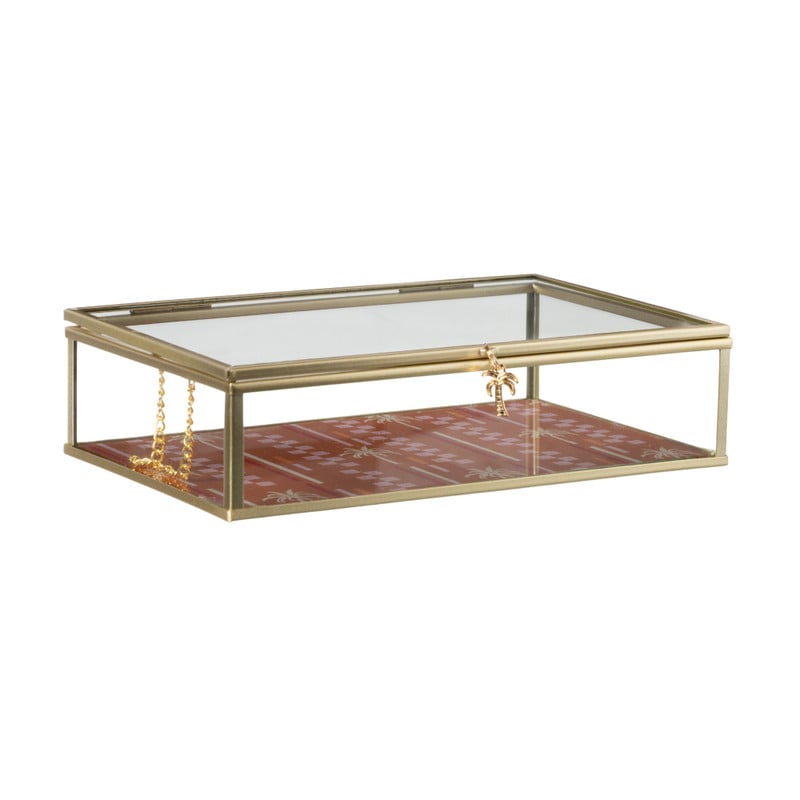 Sieradendoos palmboom - bruin - 5x20x13 cm