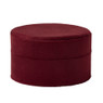 Bijouxdoos velvet rond - rood - ø10x6 cm
