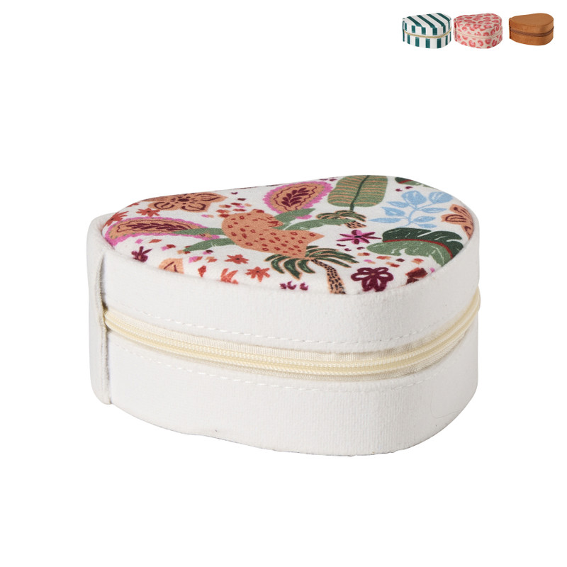 Bijoux etui velvet hart - 10.5x9.5x5.5 cm - diverse varianten