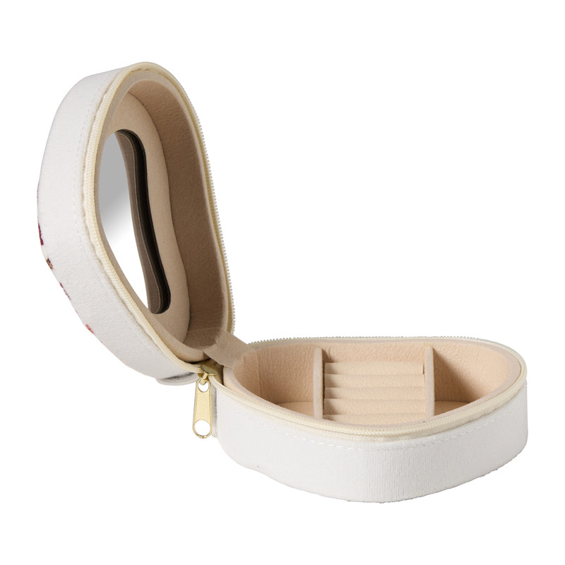 Bijoux etui velvet hart - 10.5x9.5x5.5 cm - diverse varianten