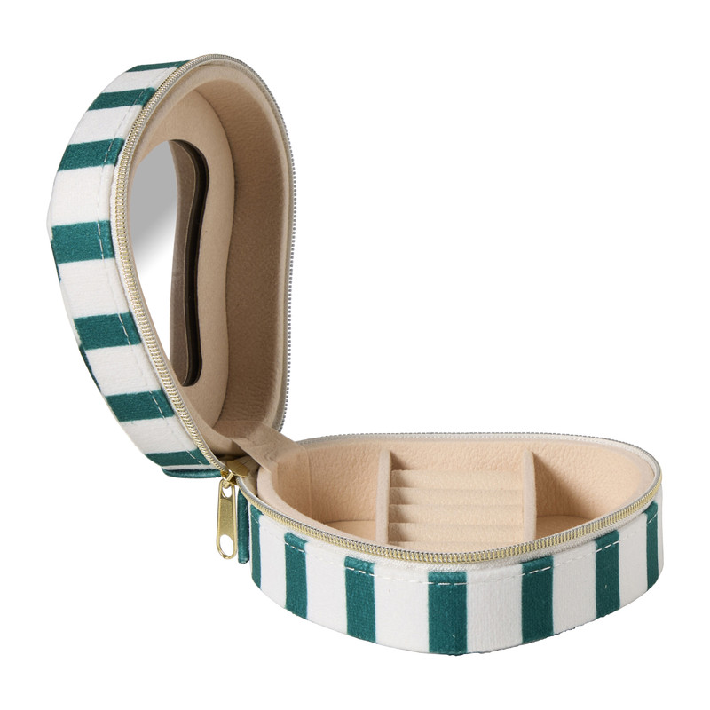 Bijoux etui velvet hart - 10.5x9.5x5.5 cm - diverse varianten