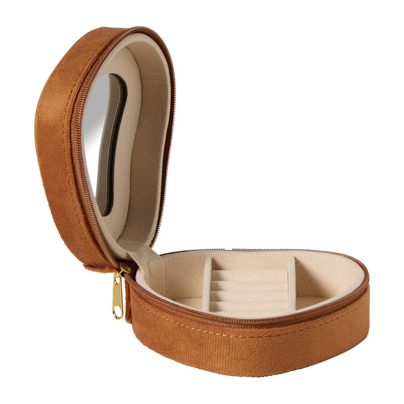 Bijoux etui velvet hart - 10.5x9.5x5.5 cm - diverse varianten