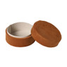 Bijouxdoos velvet rond - oranje - ø10x6 cm