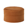 Bijouxdoos velvet rond - oranje - ø10x6 cm