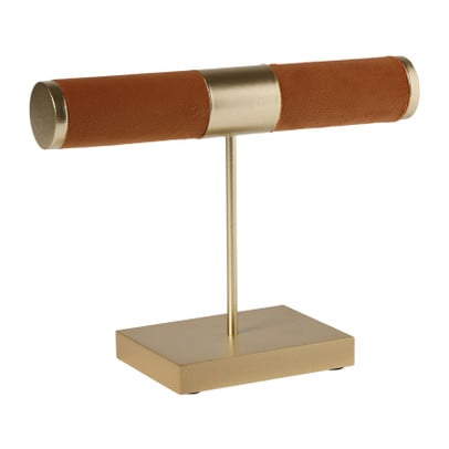 Sieradenrek laag velvet - oranje - 20.5x7.5x15 cm