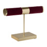 Sieradenrek laag velvet - rood - 20.5x7.5x15 cm