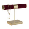 Sieradenrek laag velvet - rood - 20.5x7.5x15 cm