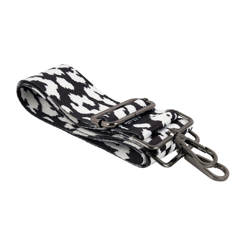 Bag strap leopard - zwart/ wit