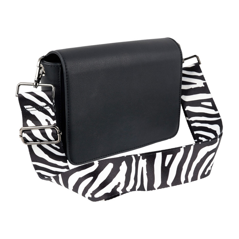 Bag strap zebra - zwart/wit