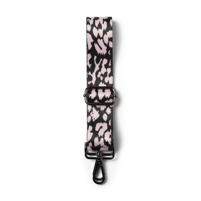 Bag strap leopard - zwart/roze