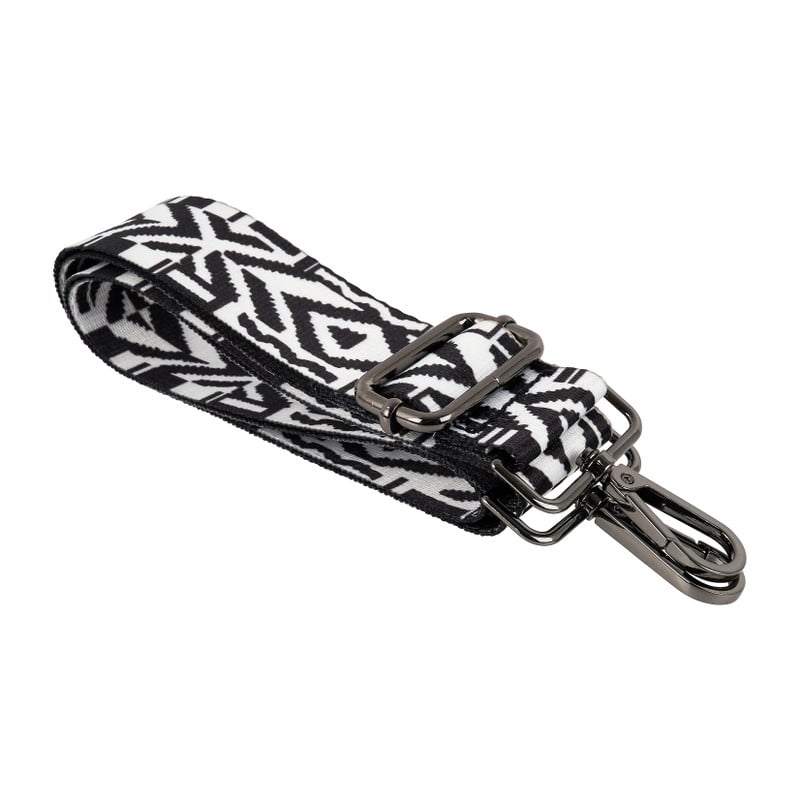 Bag strap azteken - zwart/wit