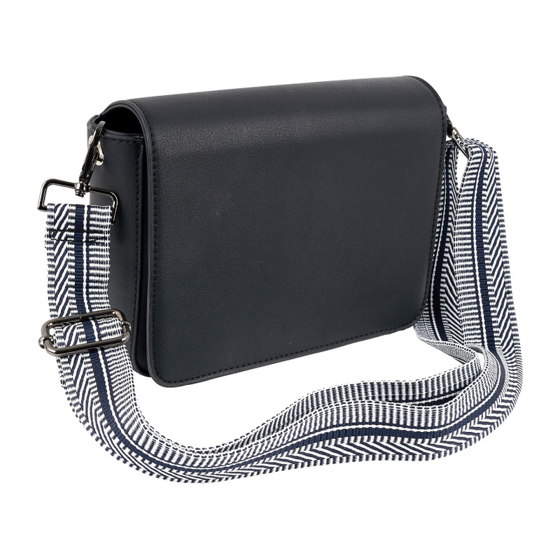 Bag strap strepen - blauw/wit