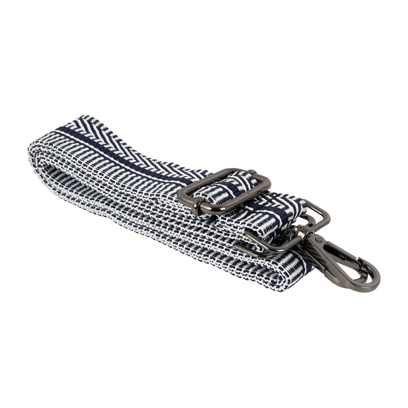 Bag strap strepen - blauw/wit