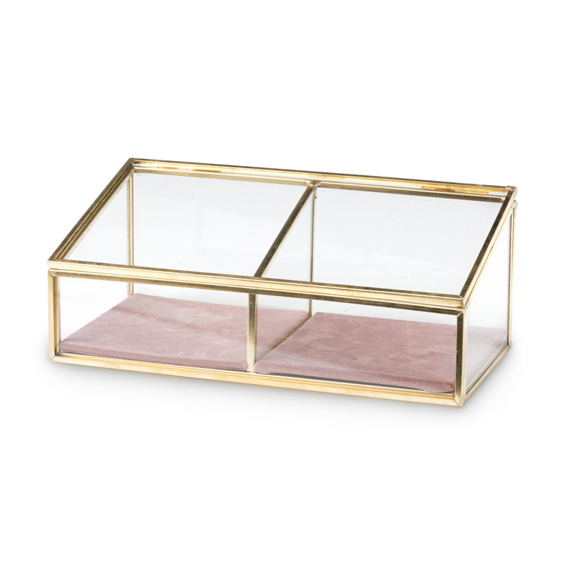 Luxe Offer Snel Bijouxdoos - 2- vaks - goud/roze - 18x9,5x7 cm | Xenos