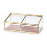Bijouxdoos - 2- vaks - goud/roze - 18x9,5x7 cm