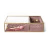 Sieradendoos met ringhouder - roze/goud - 25x15x6.5 cm