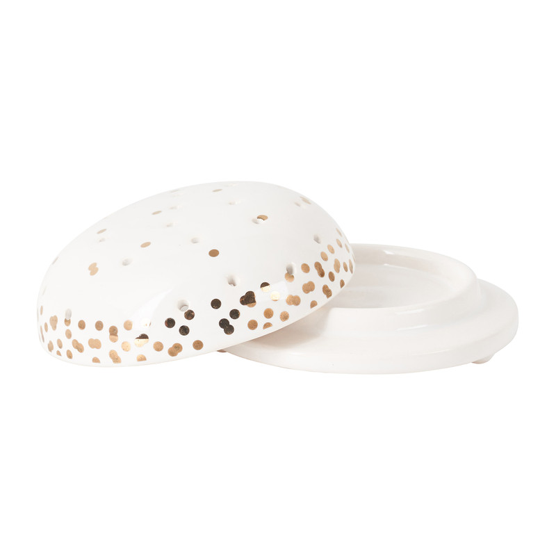 Oorbellenhouder - wit/goud