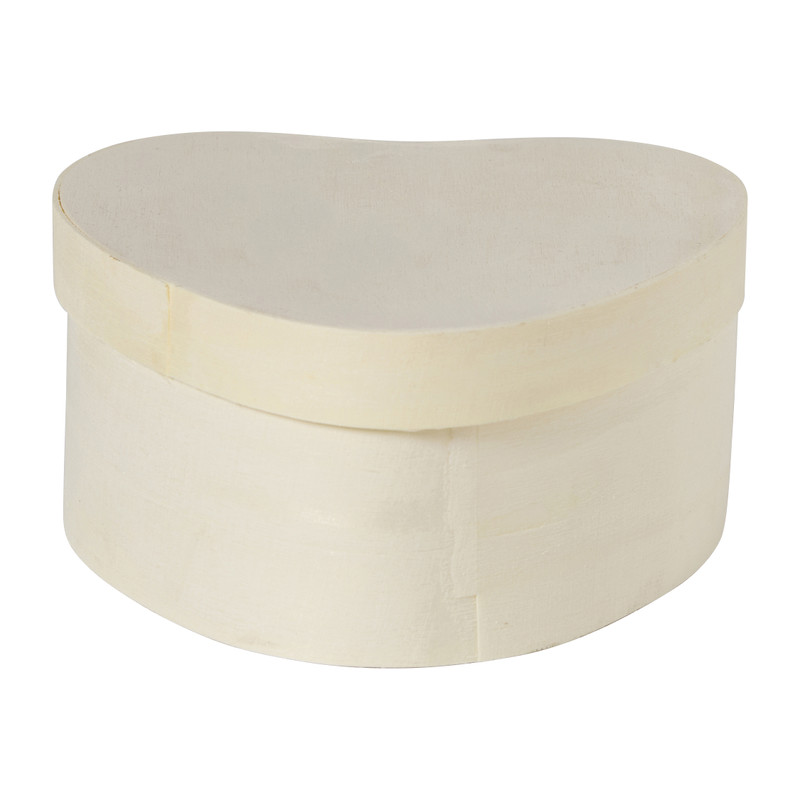 Houten doosje hart - 6x12x12 cm