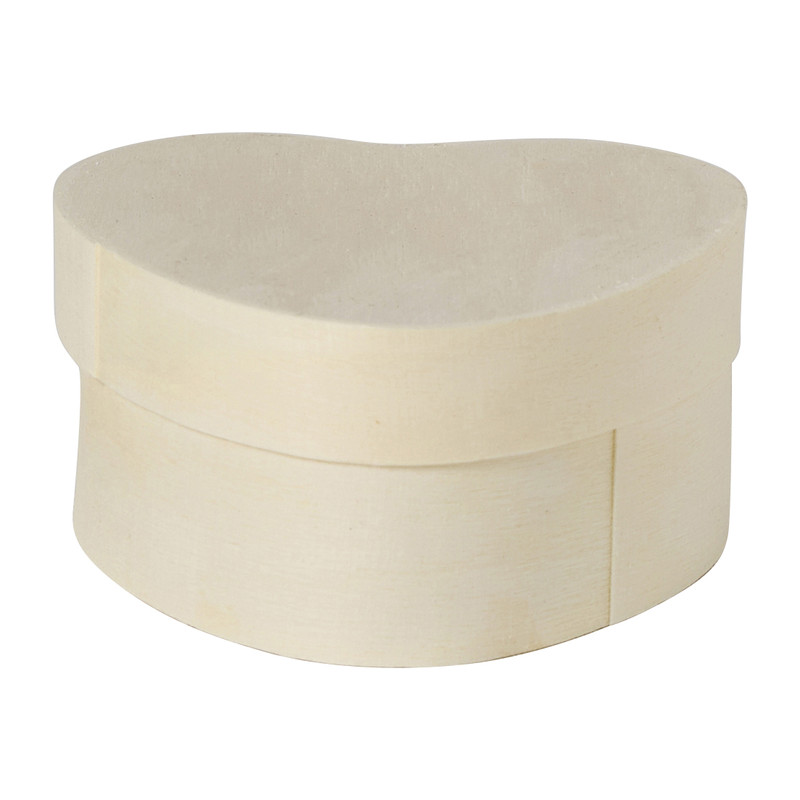 Houten doosje hart - 3x6x6 cm