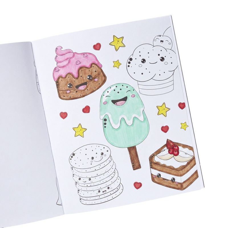 Kleurboek kawaii - multikleur - 25.9x21.1x0.8 cm
