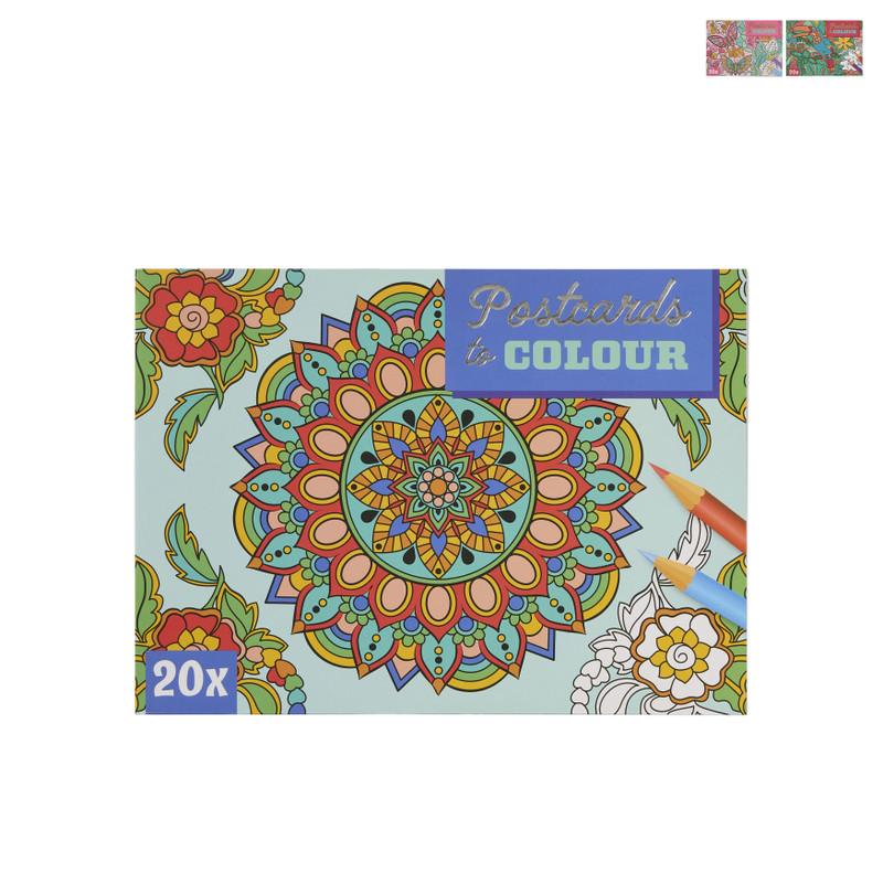 Inkleur postkaarten - 12x16.5 cm - set van 20 - diverse varianten