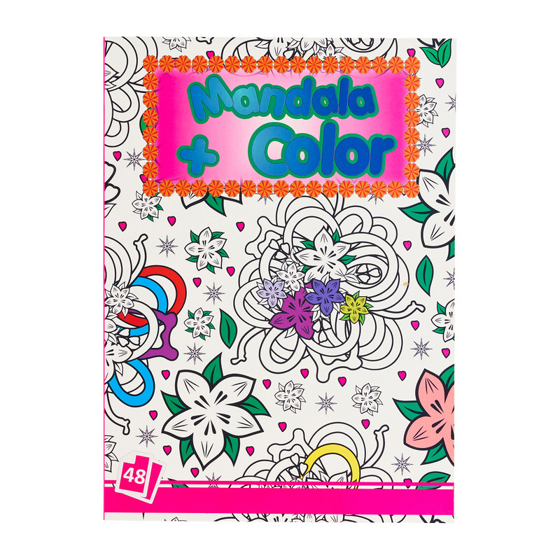 Kids kleurboek mandala - roze - 48 vellen