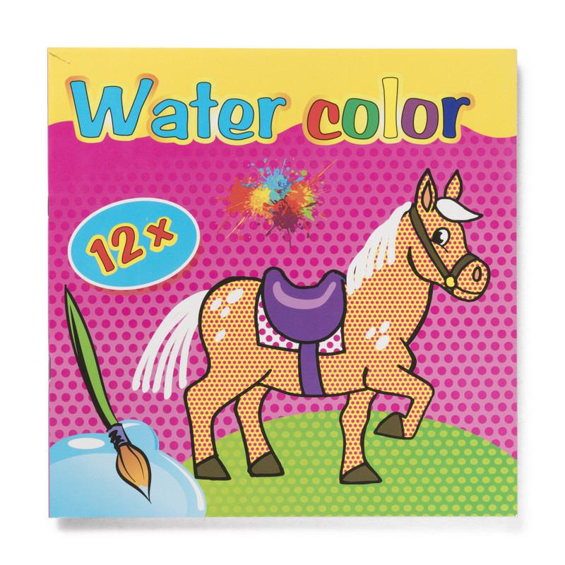 Water kleurboek - paard - 22x22 cm