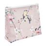 Toilettas vogeldesign - roze - 24x18x9 cm