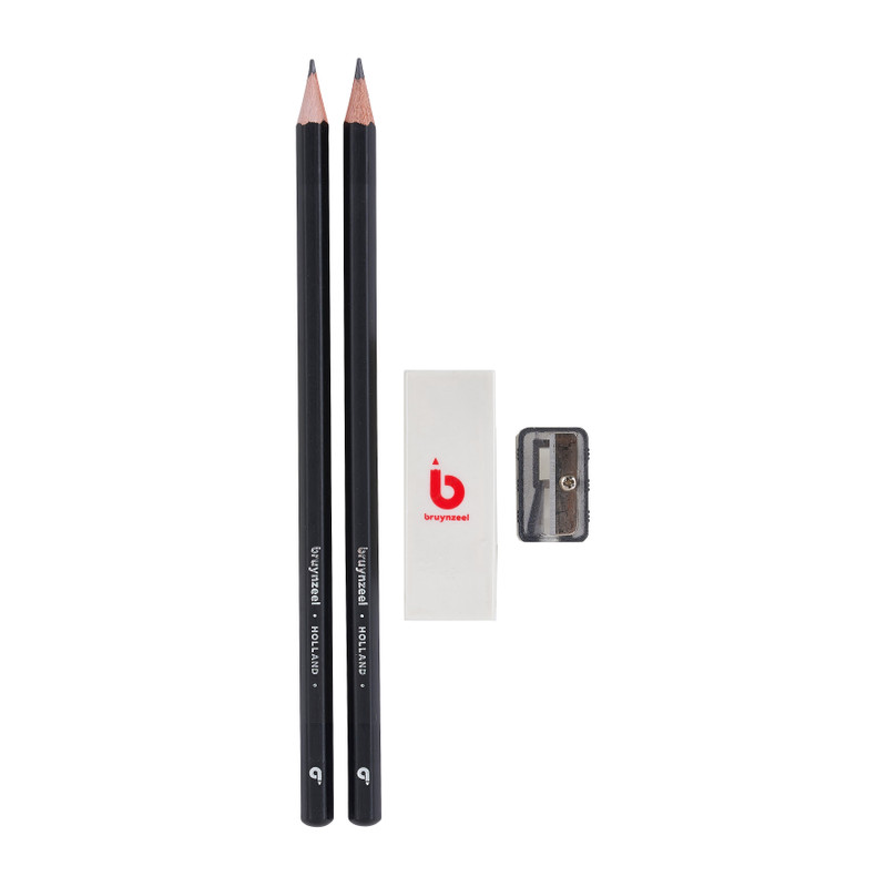 Bruynzeel grafietpotloden - gum/slijper