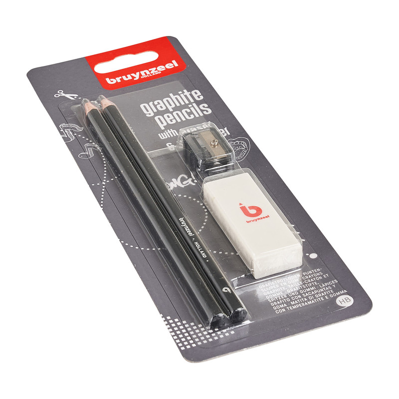 Bruynzeel grafietpotloden - gum/slijper