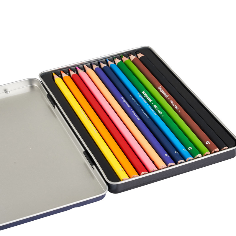 Bruynzeel kleurpotloden soft grip - blauw - set van 12