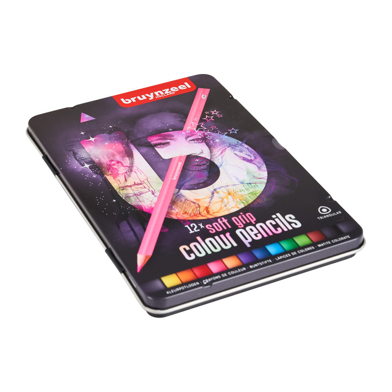 Bruynzeel kleurpotloden soft grip - roze - set van 12