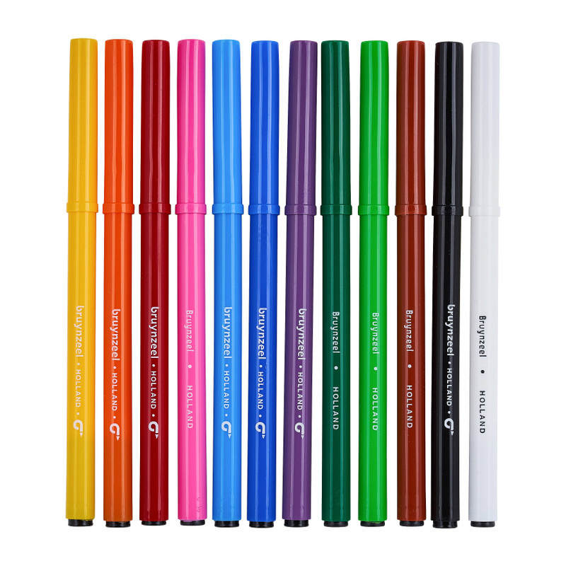 Bruynzeel viltstiften - blauw -  set van 12