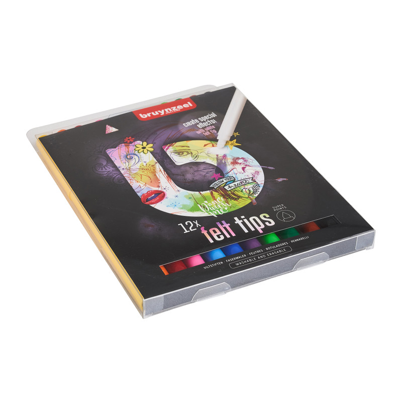 Bruynzeel viltstiften - roze- set van 12