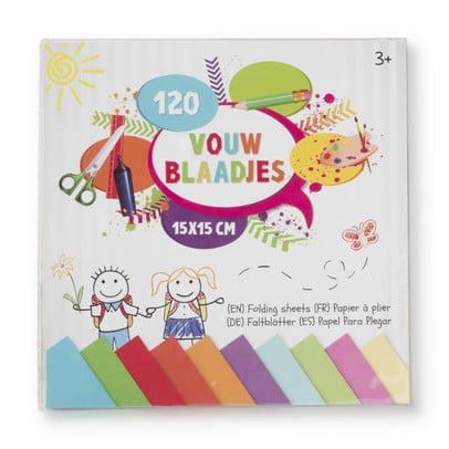 Vouwblaadjes - multikleur - 120 stuks
